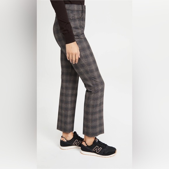 Theory Plaid Straight Leg Pants - Black and Gray - Picture 3 of 8